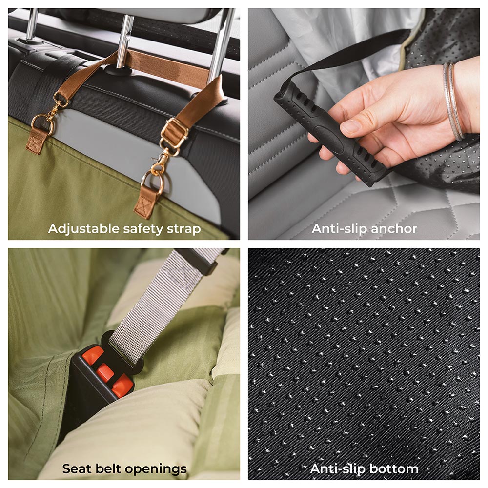 Travel Bolster Safety Back Seat Large Dog Car Seat Bed - Chessboard Lounge - Image 7