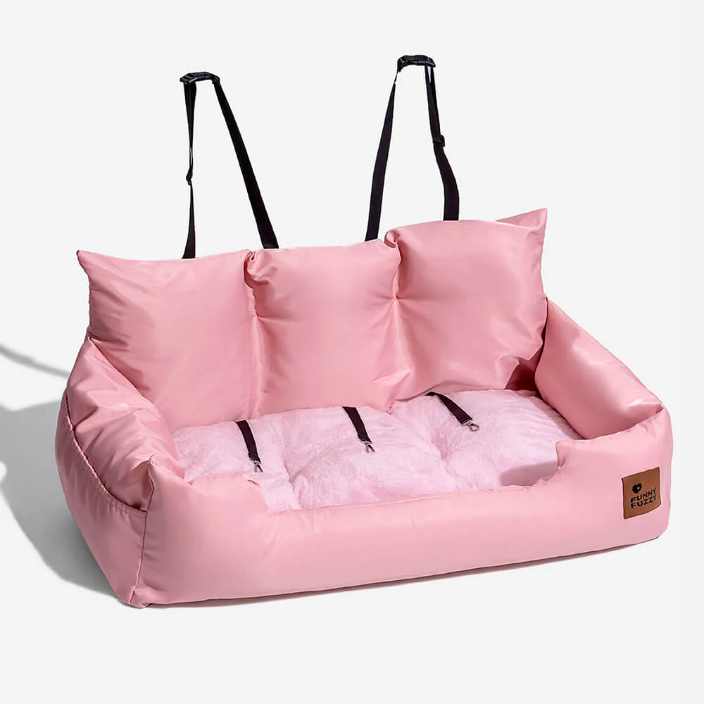Travel Bolster Safety Waterproof Medium Large Dog Car Back Seat Bed - Image 21