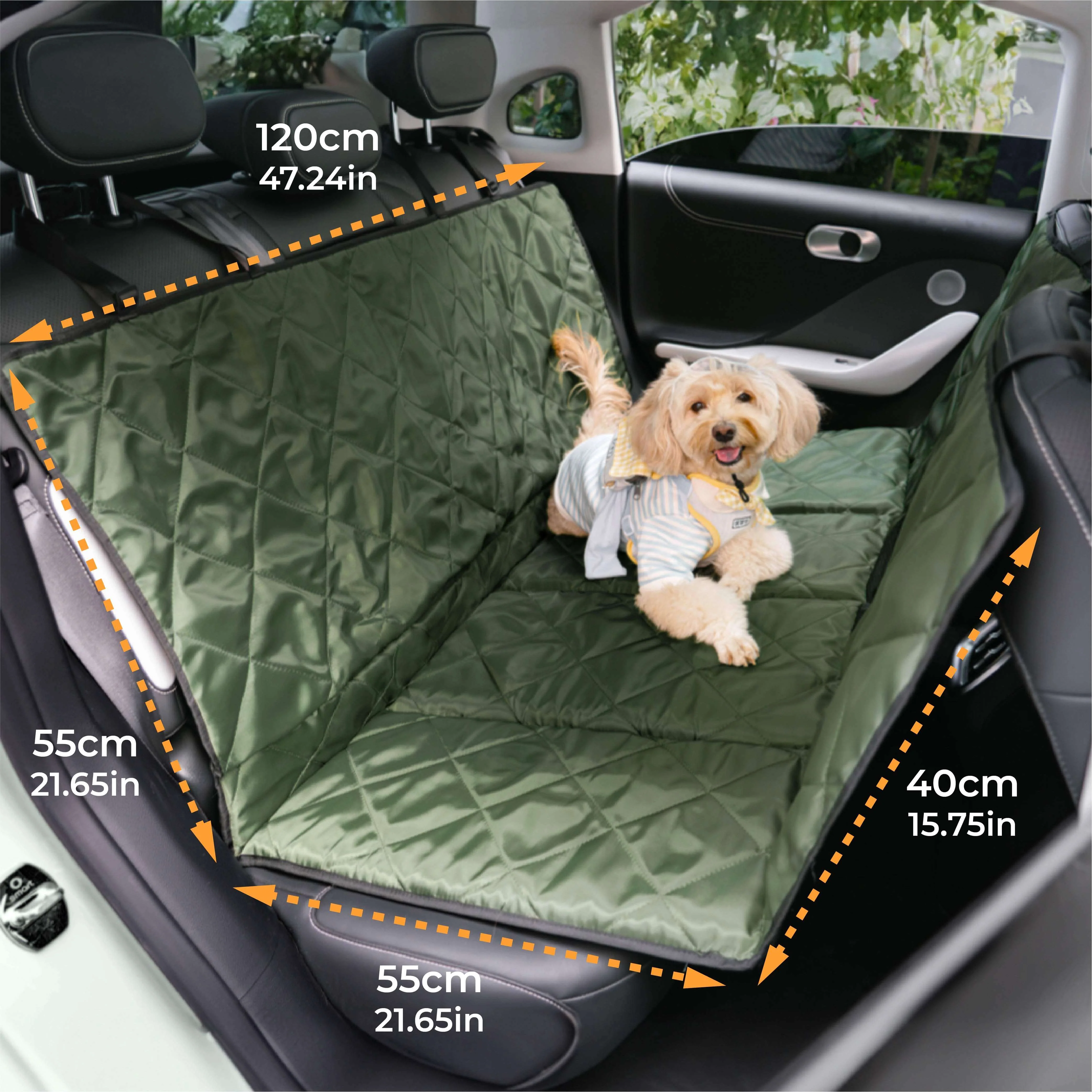 Travel Portable & Waterproof Folding Dog Car Back Seat Bed - Image 6