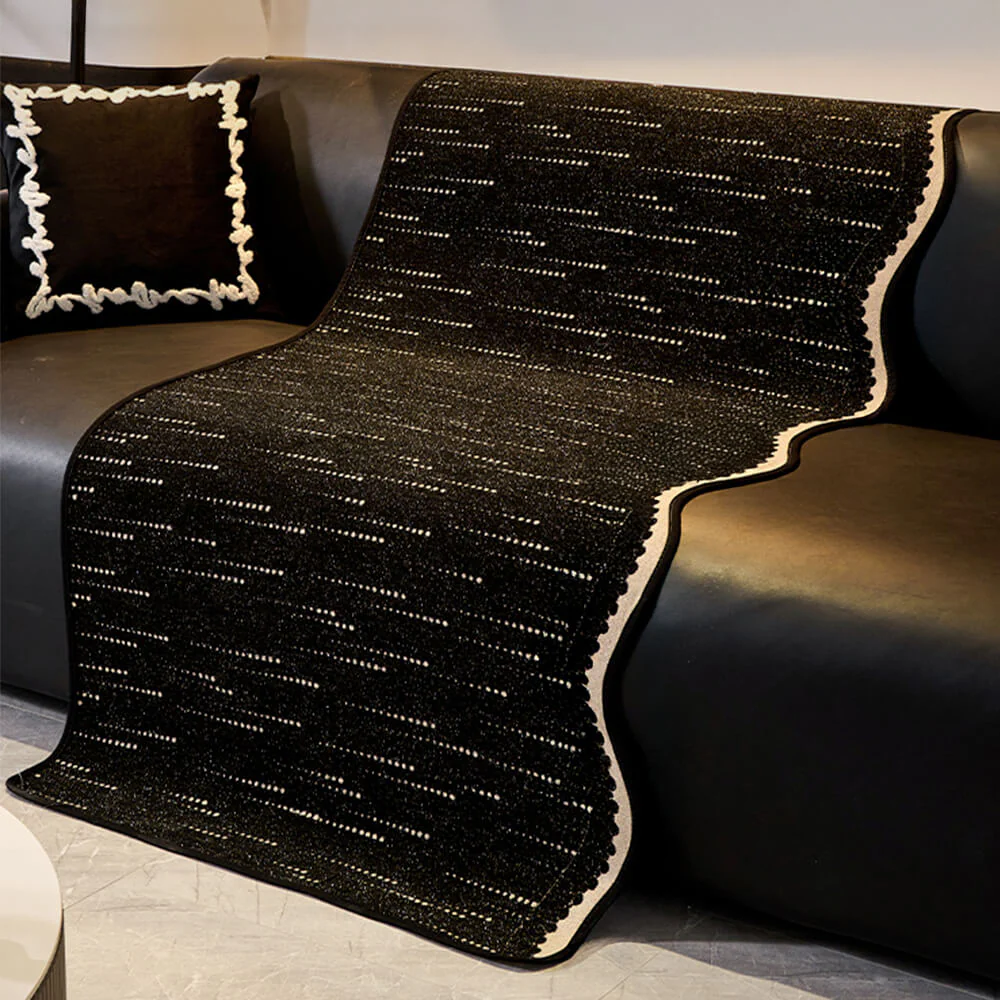 Trendy Chenille Anti-Scratch Elegant Wavy Shaped Couch Cover - Image 8