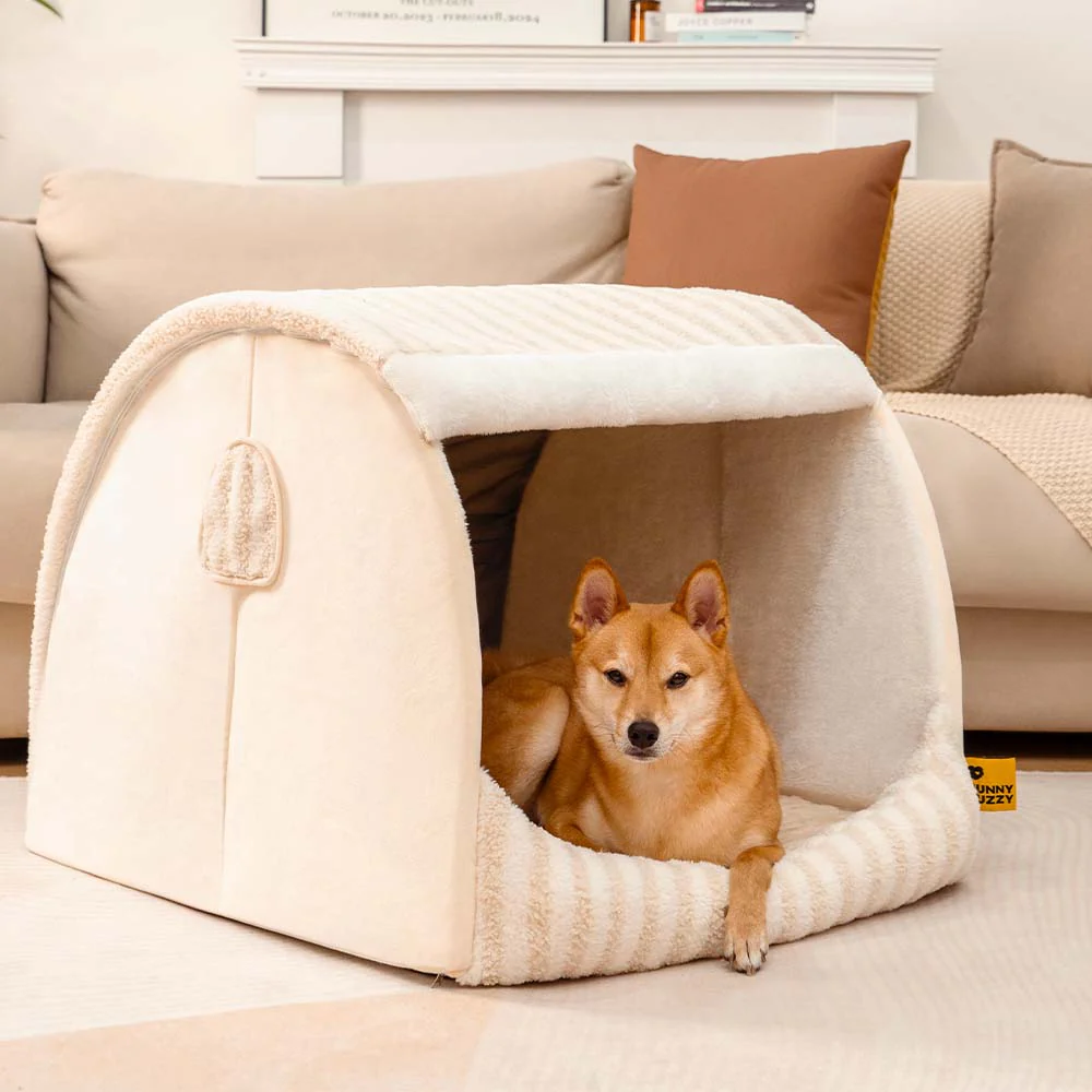 Trendy Striped House Orthopaedic Dog Bed - Cosy Hideaway - Image 10