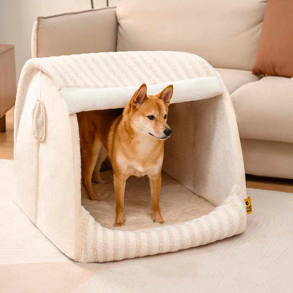 Trendy Striped House Orthopaedic Dog Bed - Cosy Hideaway - Image 11