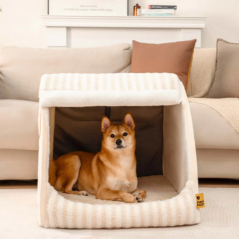 Trendy Striped House Orthopaedic Dog Bed - Cosy Hideaway - Image 7