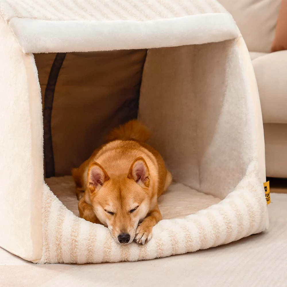 Trendy Striped House Orthopaedic Dog Bed - Cosy Hideaway - Image 9