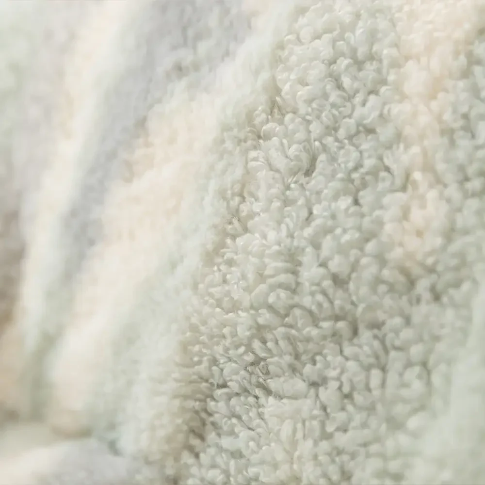 Trendy Tie-Dye Faux Lamb Wool Spine Protection Snuggly Dog Sofa Bed - Image 4