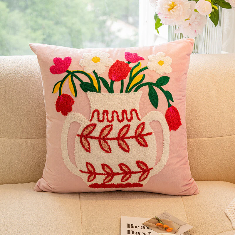 Tulip Sunflower Bouquet Home Decor Sofa Pillow - Image 11