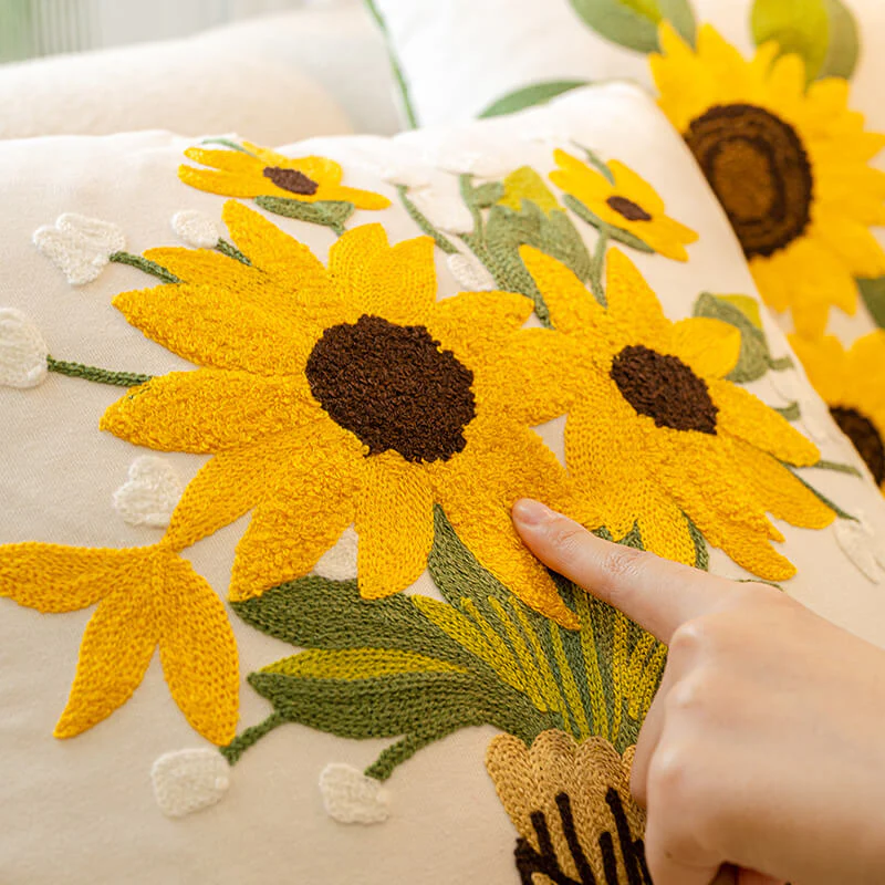 Tulip Sunflower Bouquet Home Decor Sofa Pillow - Image 4