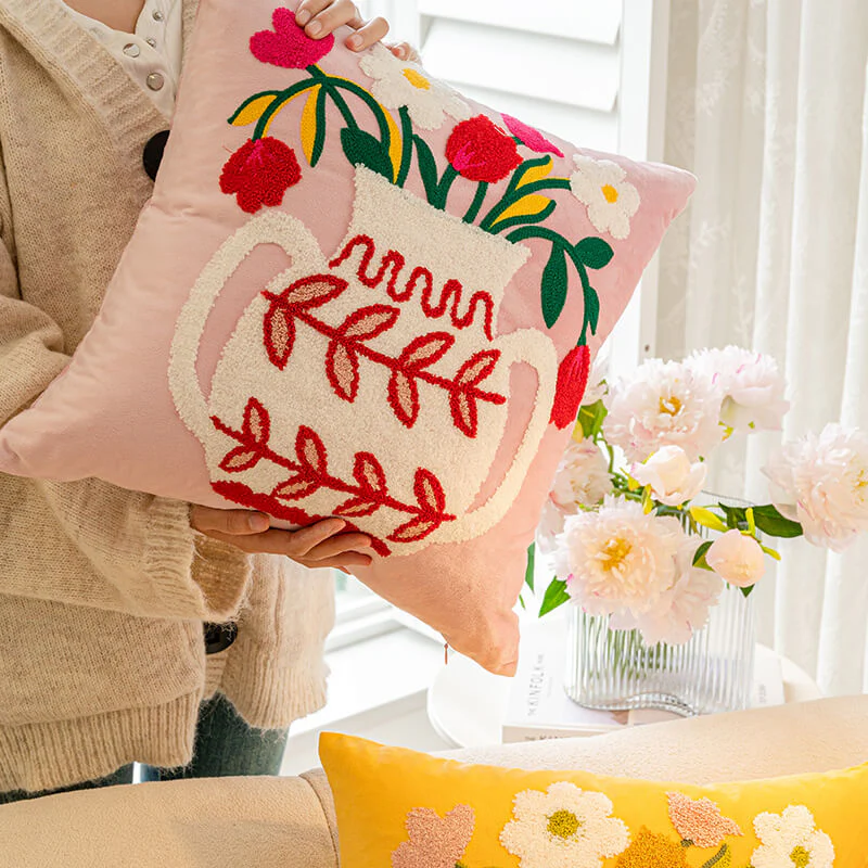 Tulip Sunflower Bouquet Home Decor Sofa Pillow - Image 5