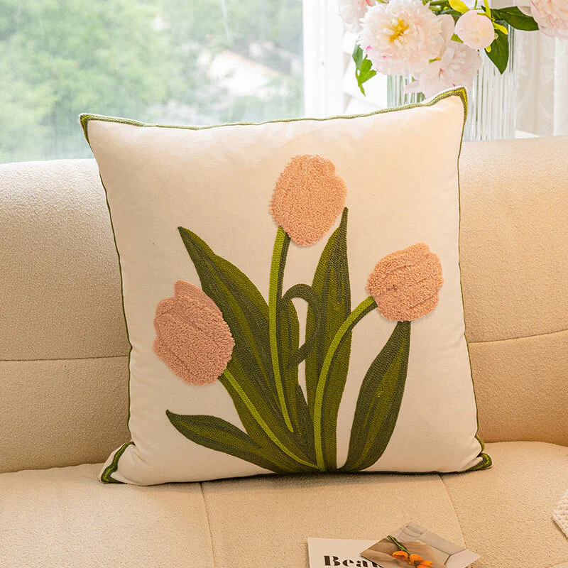 Tulip Sunflower Bouquet Home Decor Sofa Pillow - Image 6