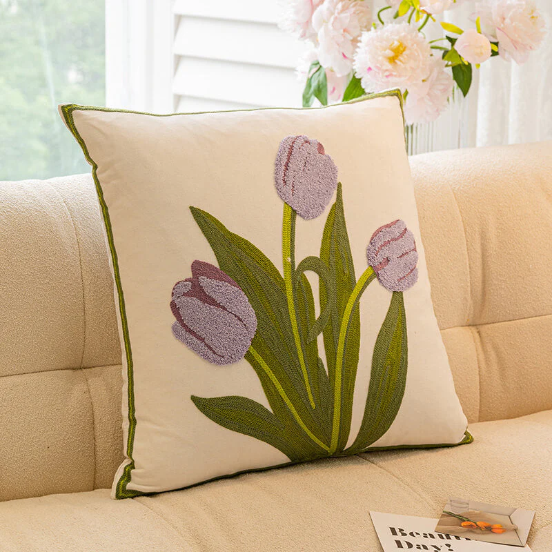 Tulip Sunflower Bouquet Home Decor Sofa Pillow - Image 7