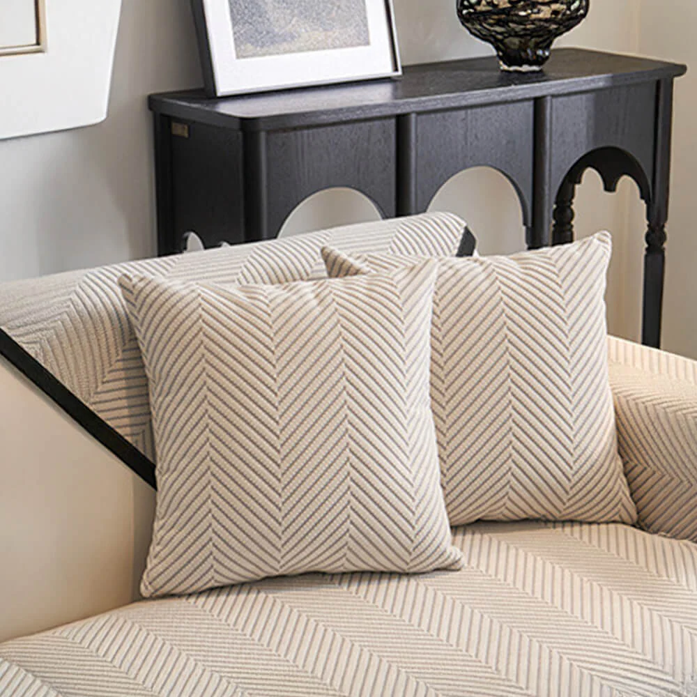 Two-Tone Woven Herringbone Skin-Friendly Polar Fleece Couch Cover - Image 8