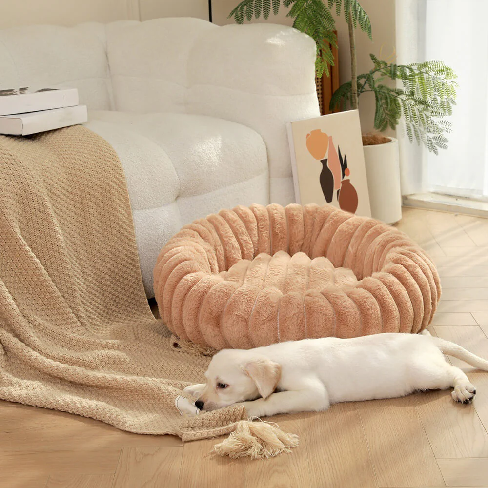 Ultra-Soft Plush Round Donut Support Dog & Cat Bed - Image 7