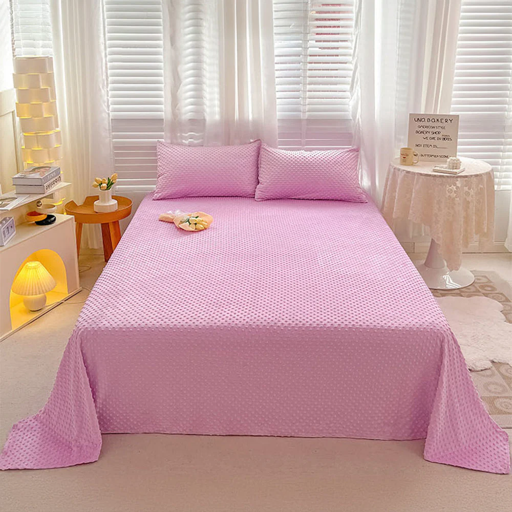 Ultra-Soft Solid Colour Cosy Massage Touch Flat Sheet - Image 11