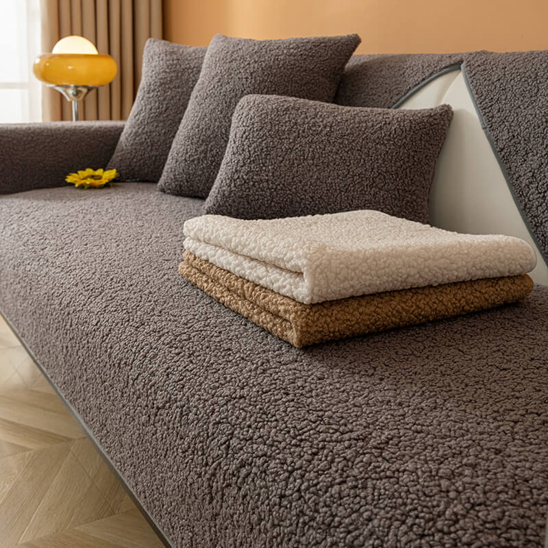 Ultrasoft Teddy Fleece Warm Non-Slip Couch Cover - Image 10