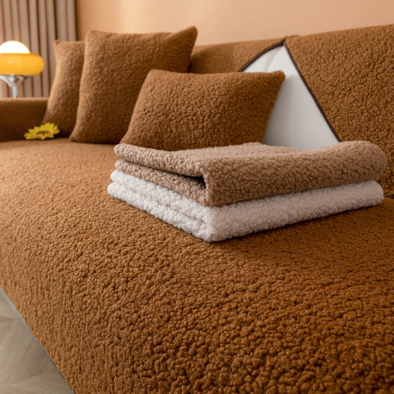 Ultrasoft Teddy Fleece Warm Non-Slip Couch Cover - Image 12