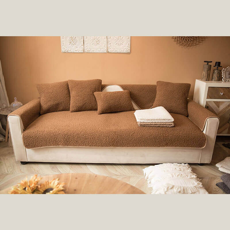 Ultrasoft Teddy Fleece Warm Non-Slip Couch Cover - Image 13