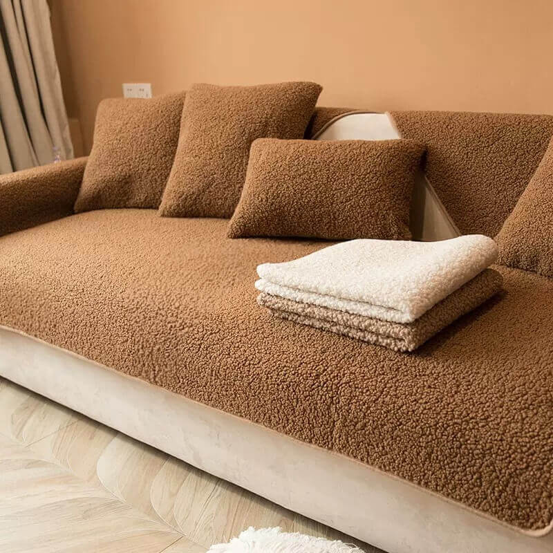 Ultrasoft Teddy Fleece Warm Non-Slip Couch Cover - Image 4