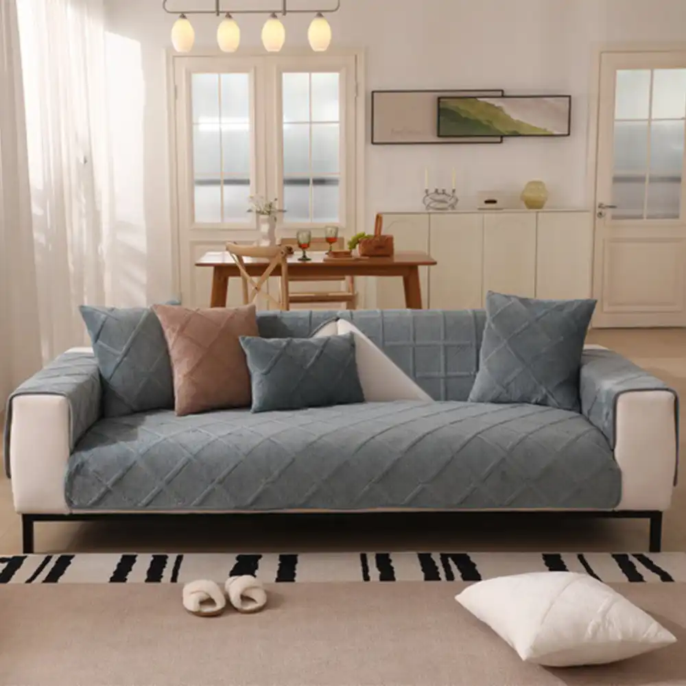 Velvety Soft Short Plush Modern Interiors Couch Cover - Image 9