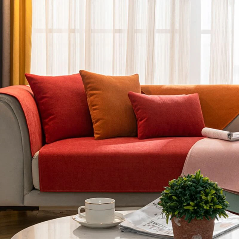 Vermilion Comfortable Chenille Furniture Protector Couch Cover - Image 7