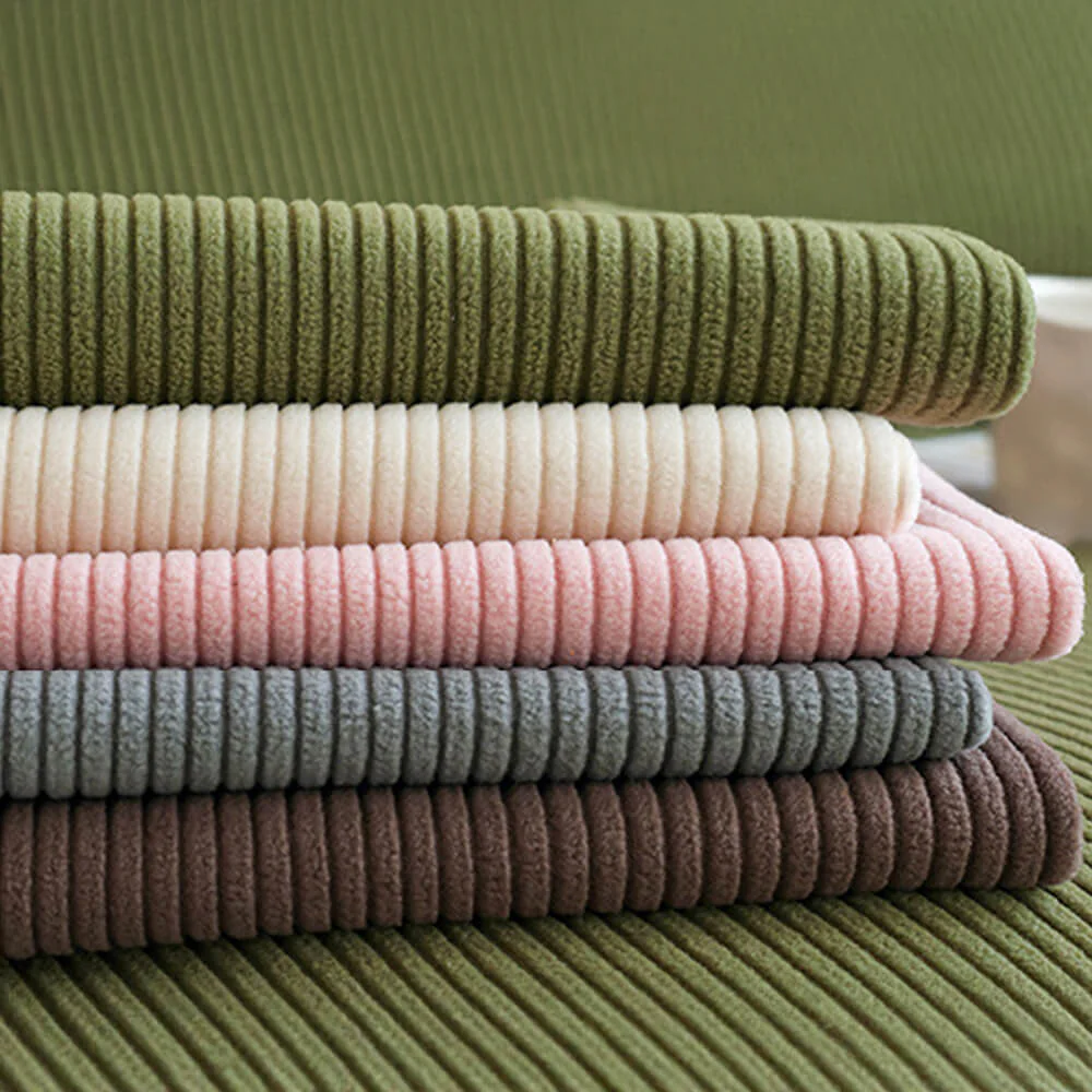 Vertical Stripe Corduroy Anti-Scratch Stretch Full-Cover Couch Cover - Image 5