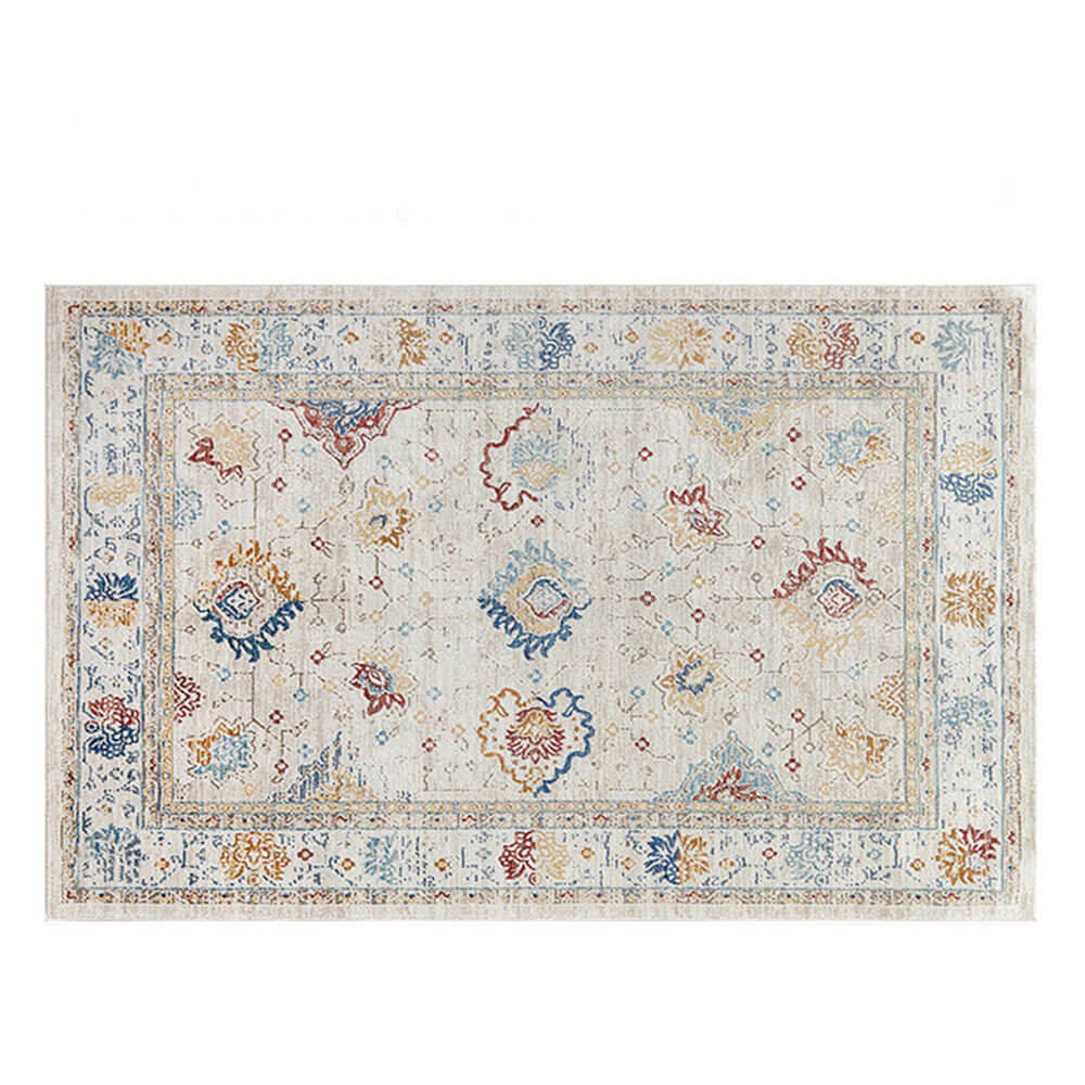 Vintage Blue & Cream Pet-Friendly Area Rug - Timeless Elegance for Your Home - Image 3
