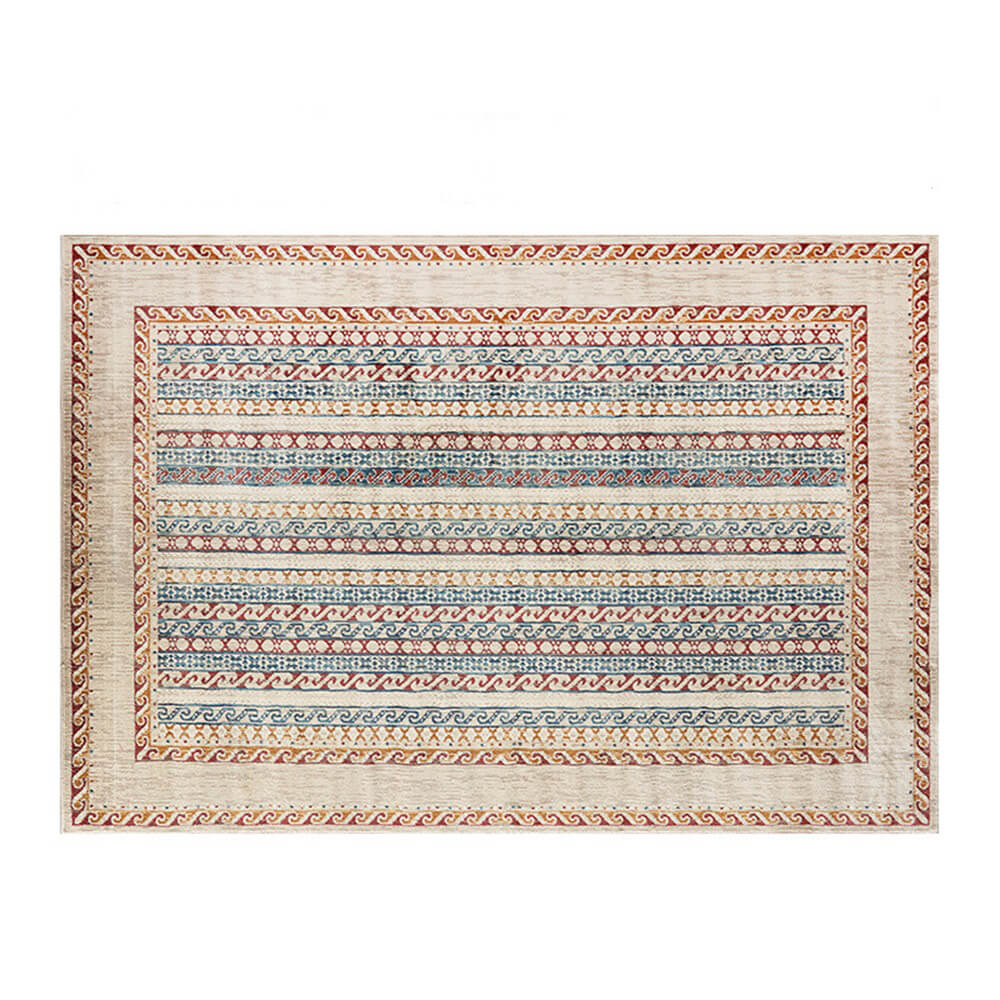 Vintage Blue & Cream Pet-Friendly Area Rug - Timeless Elegance for Your Home - Image 5