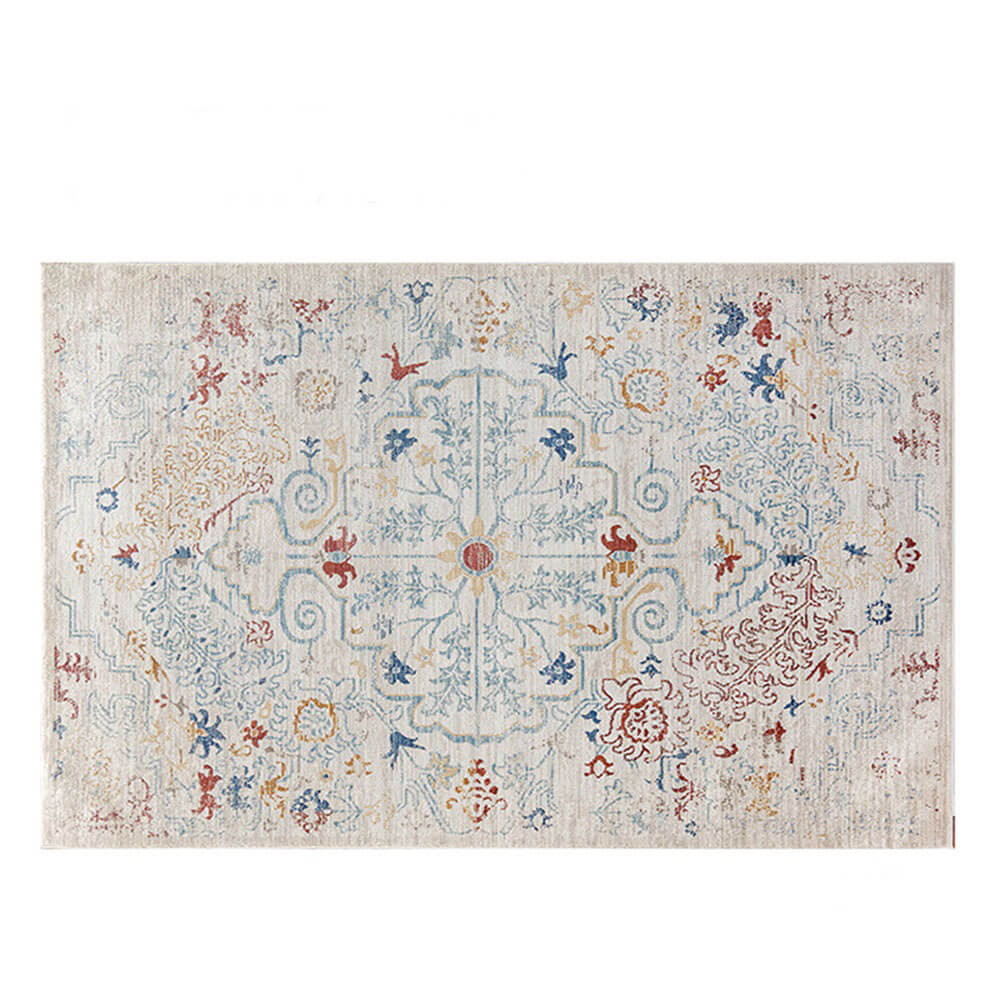 Vintage Blue & Cream Pet-Friendly Area Rug - Timeless Elegance for Your Home - Image 8