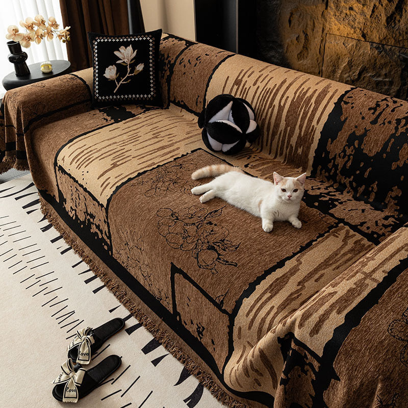 Vintage Chenille Anti-Scratch Sofa Protector Throw Couch Cover - Image 5