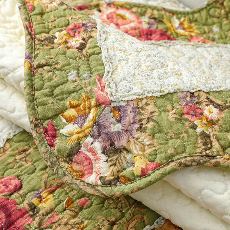 Vintage Flower Plaid Cotton Couch Cover - Image 10