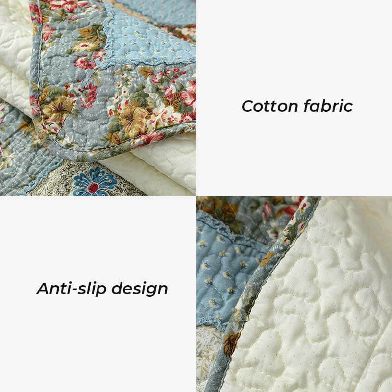 Vintage Flower Plaid Cotton Couch Cover - Image 3