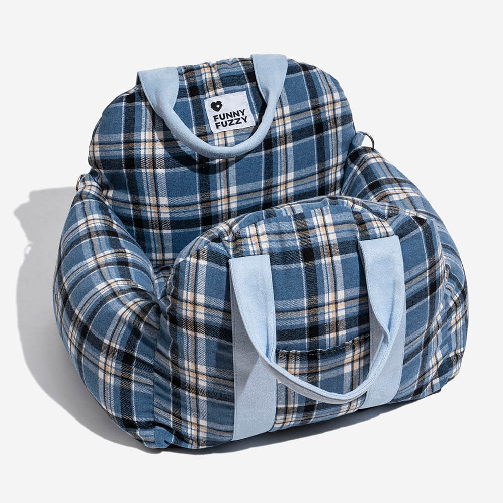 Vintage Plaid Travel Safety Dog Car Seat Bed - Image 16