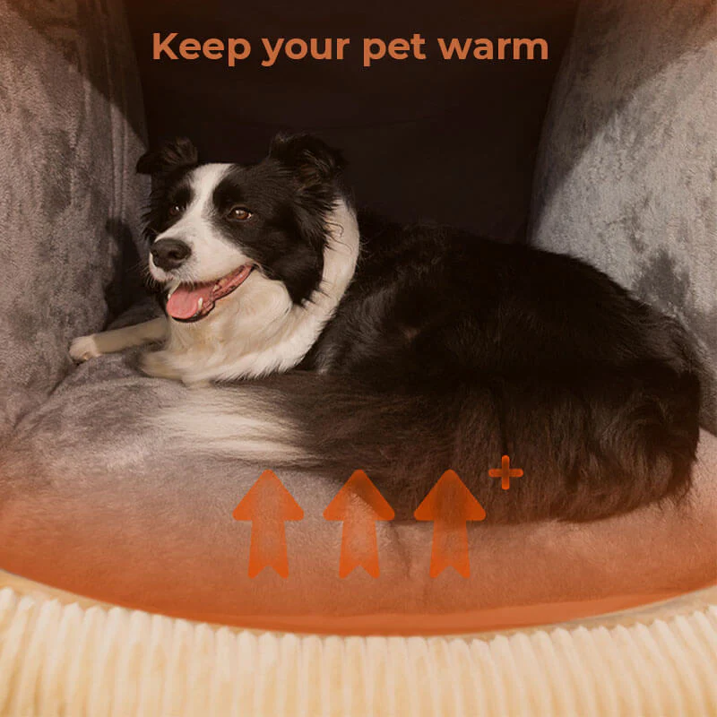 Warm Flannel Detachable Semi-Enclosed Large Dog Tent Bed - Image 6