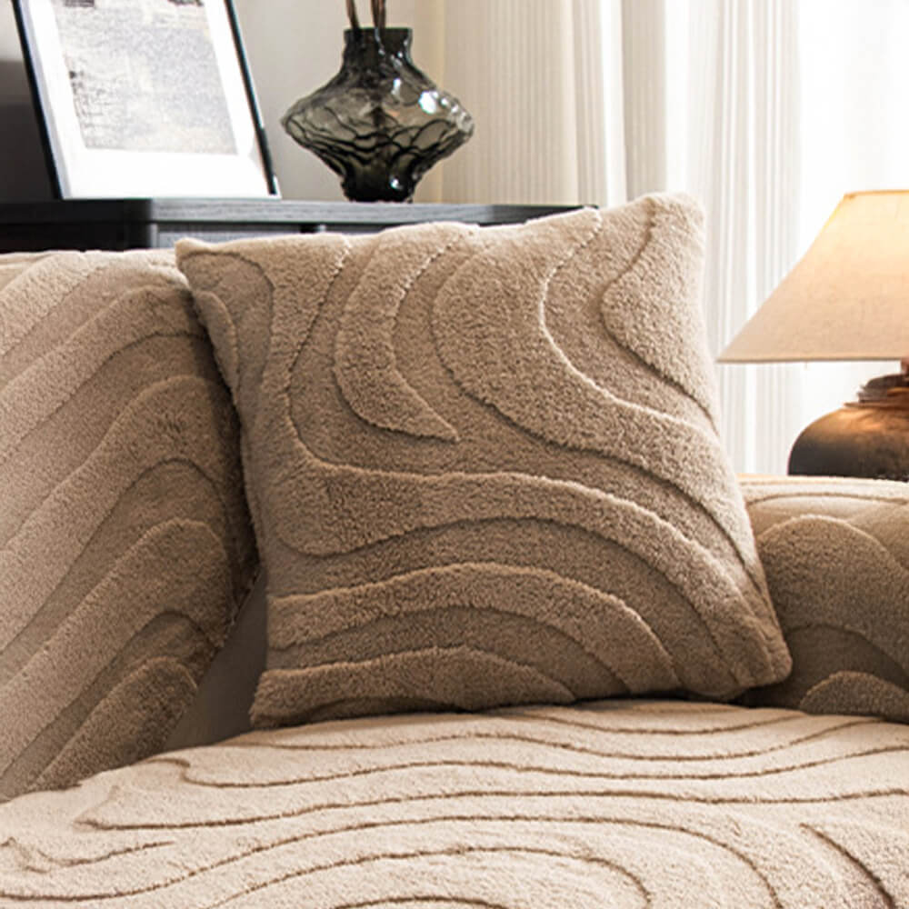 Warm Plush Curved Jacquard Non-Slip Sofa Protector Couch Cover - Image 11