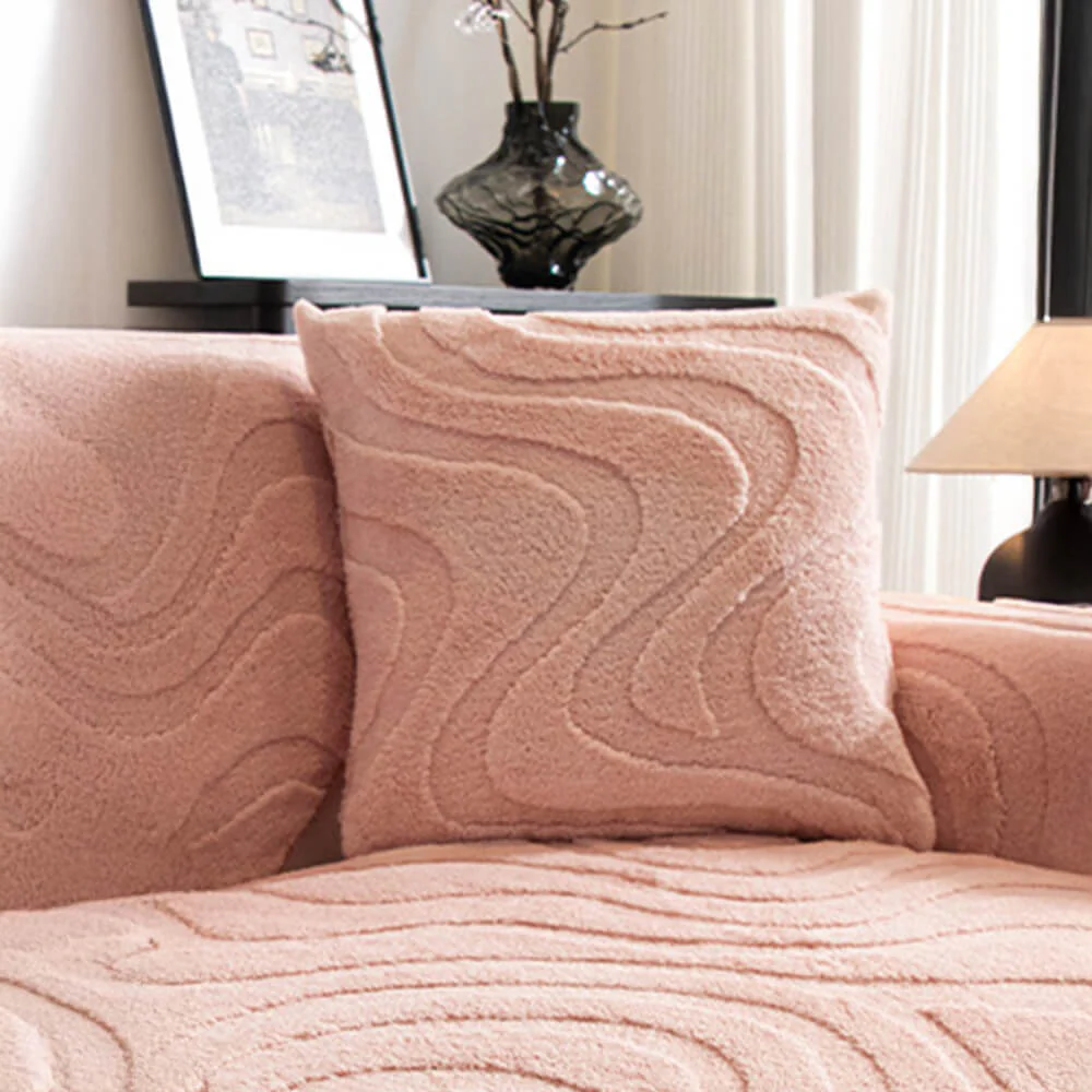 Warm Plush Curved Jacquard Non-Slip Sofa Protector Couch Cover - Image 15