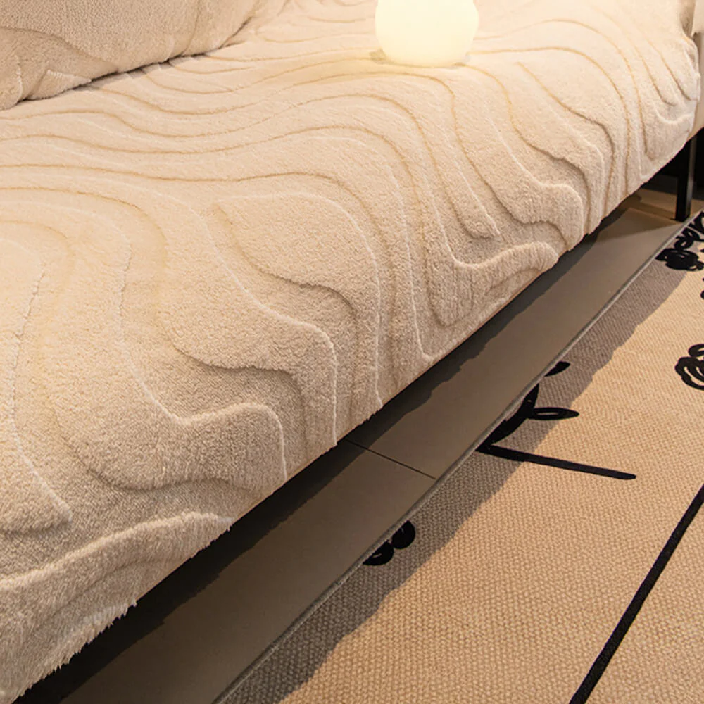 Warm Plush Curved Jacquard Non-Slip Sofa Protector Couch Cover - Image 21