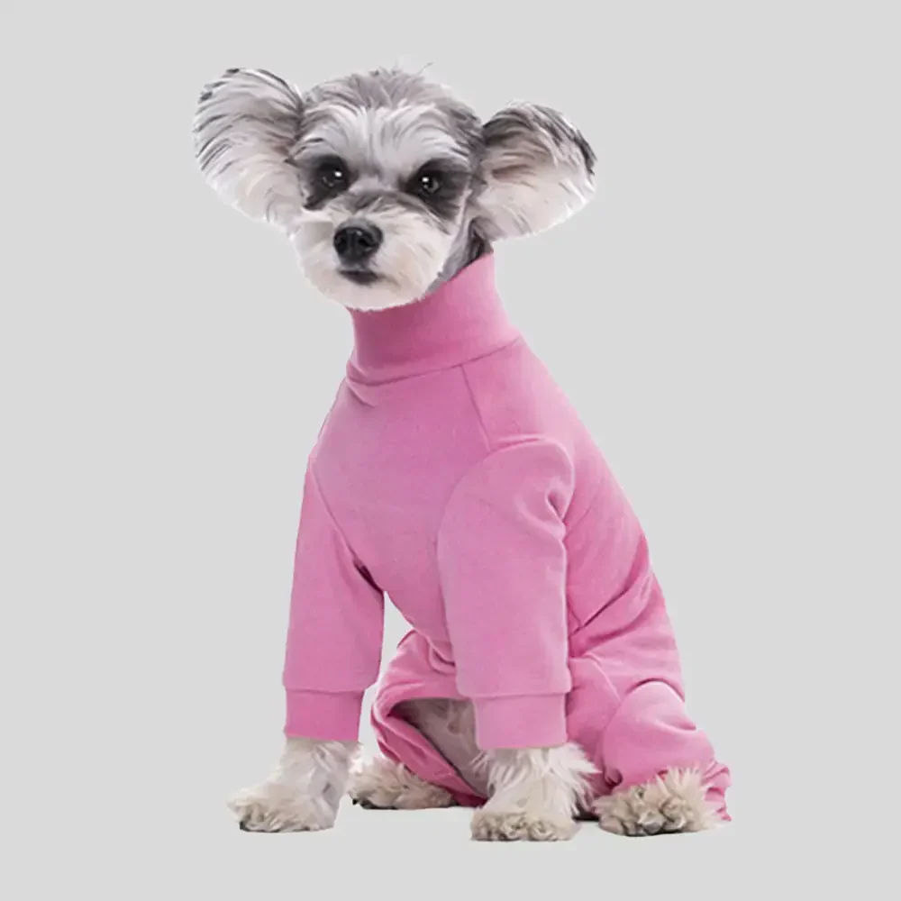 Warm Soft Fleece High-Neck Four-Legged Dog Jumpsuit with Adjustable Waist - Image 10