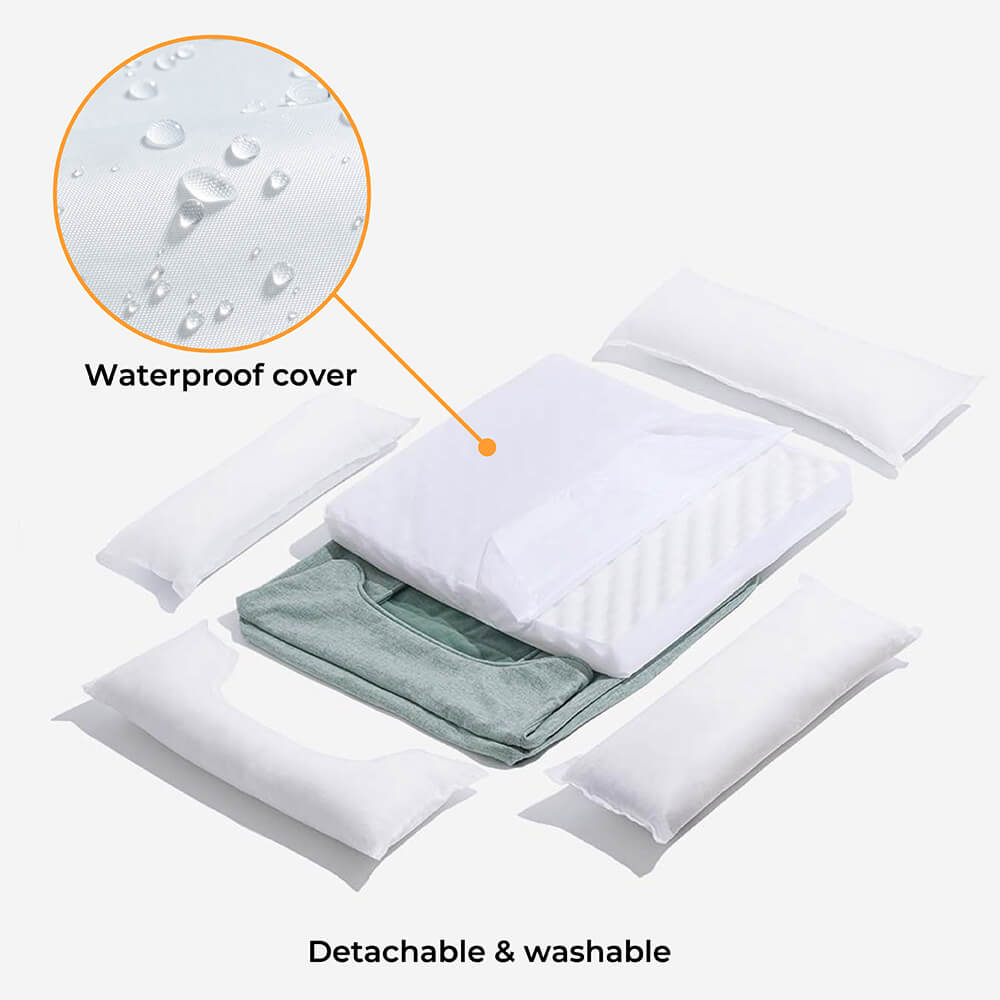 Washable Non-Slip Bolster Cat Bed - Cloudy Dream - Image 4