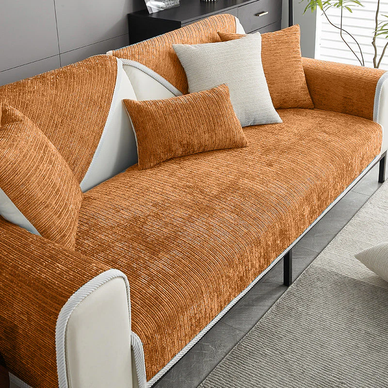 Waterproof Antimicrobial Simple Chenille Fabric Anti-scratch Couch Cover - Image 11