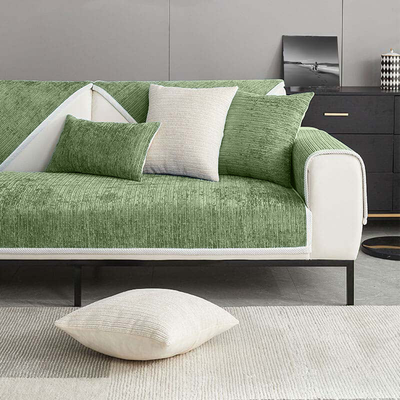 Waterproof Antimicrobial Simple Chenille Fabric Anti-scratch Couch Cover - Image 12