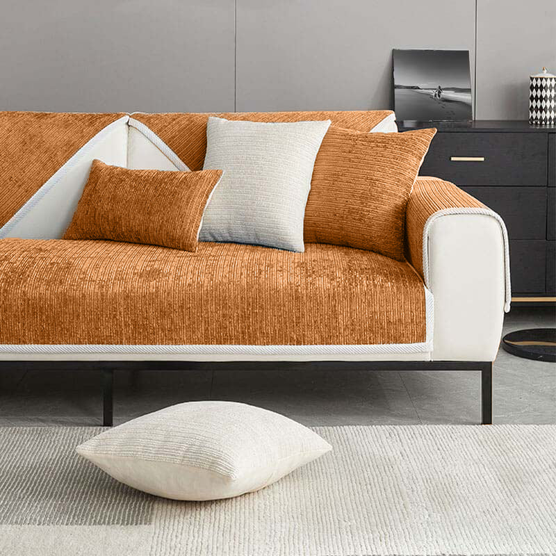 Waterproof Antimicrobial Simple Chenille Fabric Anti-scratch Couch Cover - Image 13