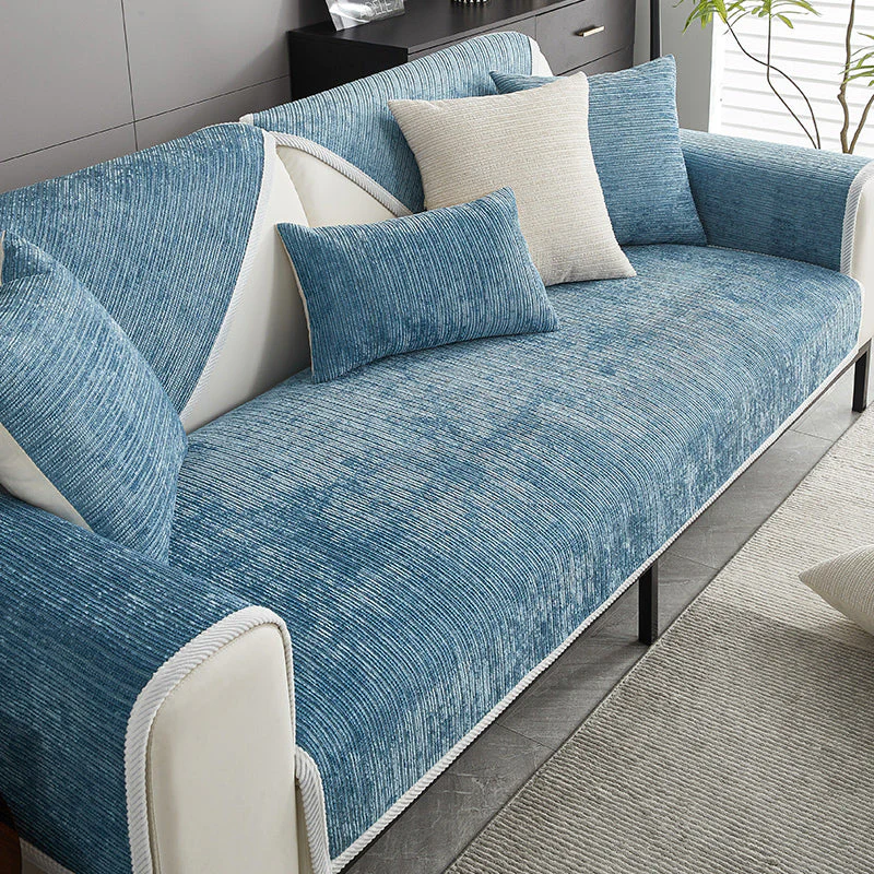 Waterproof Antimicrobial Simple Chenille Fabric Anti-scratch Couch Cover - Image 2