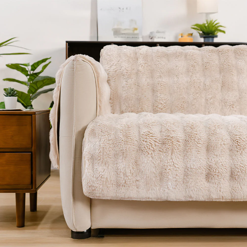 Water-resistant Fluffy Soft Furniture Protector Couch Cover-EverDry - Image 2