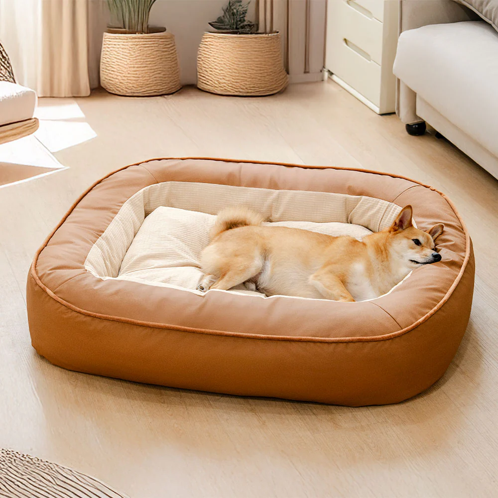 Waterproof Non-stick PU Leather Scratch-resistant Full Support Dog Bed - Image 14