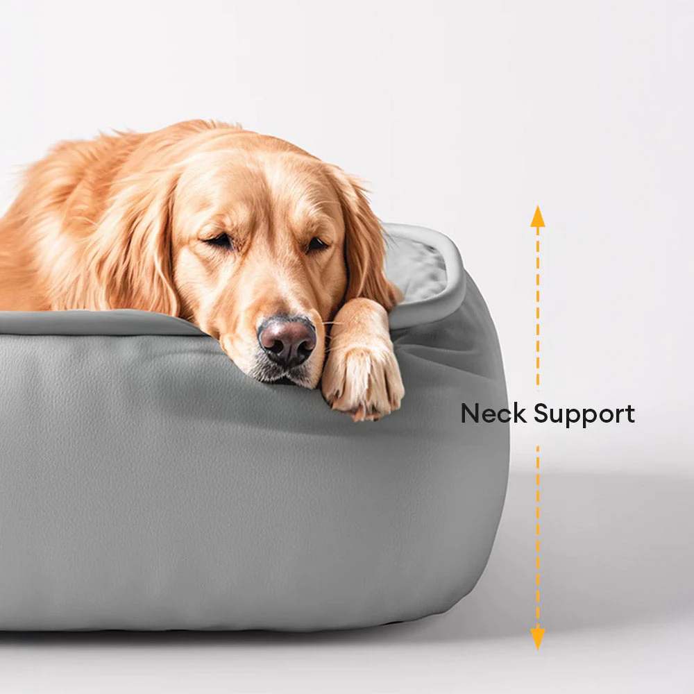 Waterproof Non-stick PU Leather Scratch-resistant Full Support Dog Bed - Image 4