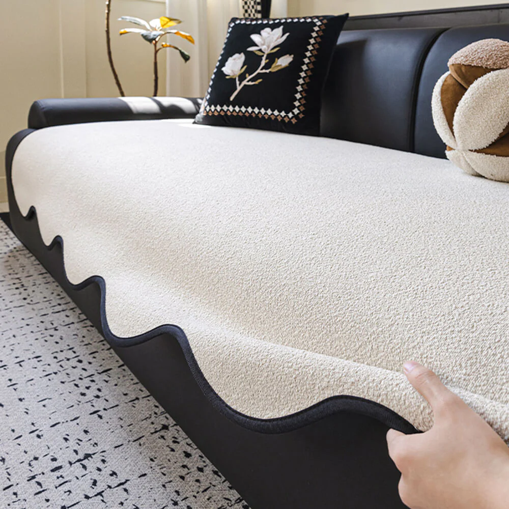 Water-repellent Teddy Fleece Non-Slip Straight Couch Cover - Image 10