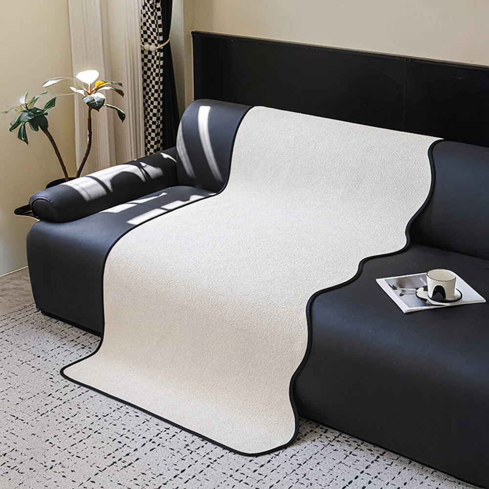 Water-repellent Teddy Fleece Non-Slip Straight Couch Cover - Image 11