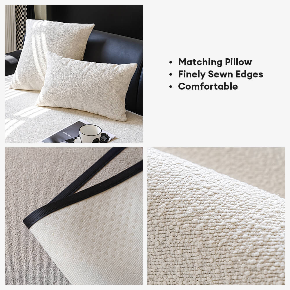 Water-repellent Teddy Fleece Non-Slip Straight Couch Cover - Image 5