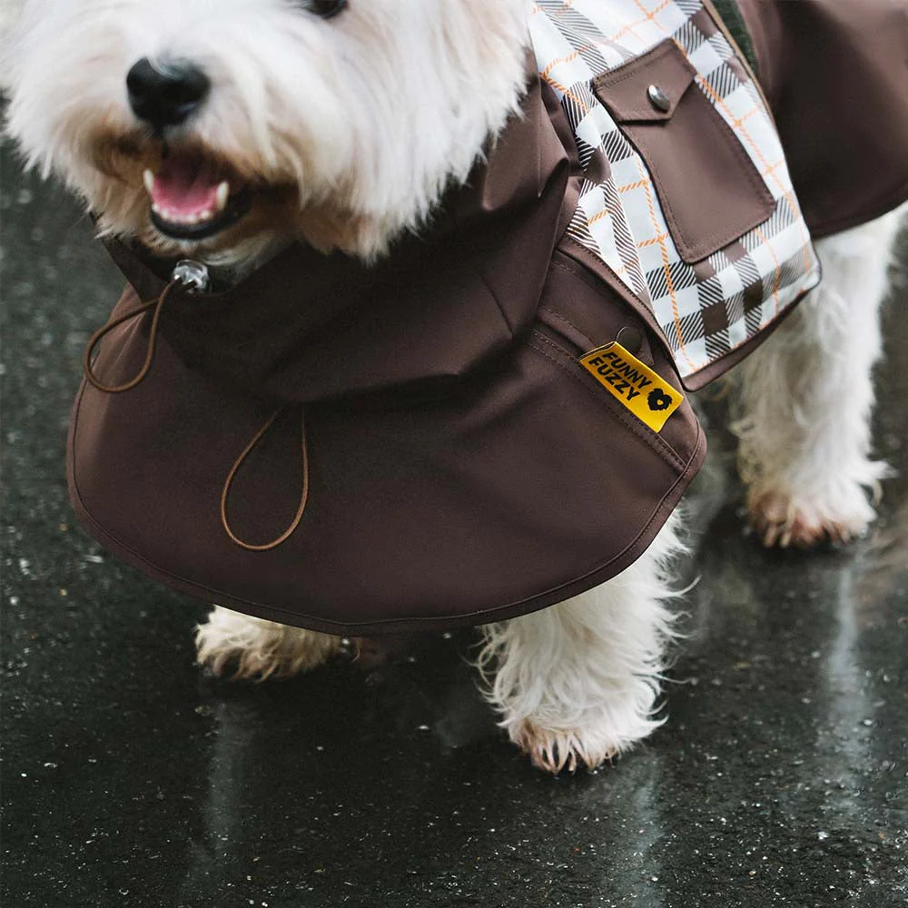 Waterproof Vintage Plaid Adjustable Dog Raincoat - All-Weather Protection - Image 17