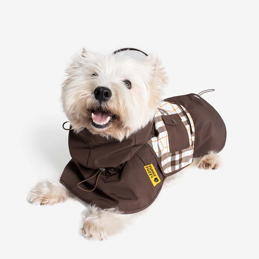 Waterproof Vintage Plaid Adjustable Dog Raincoat - All-Weather Protection - Image 24