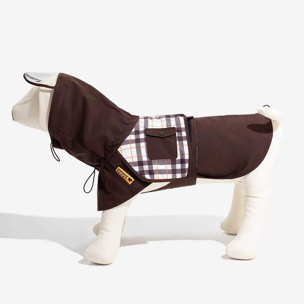 Waterproof Vintage Plaid Adjustable Dog Raincoat - All-Weather Protection - Image 25